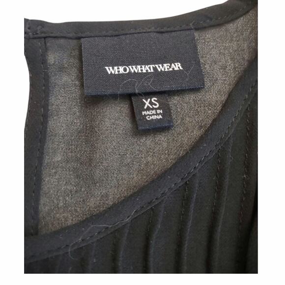 WhoWhatWear Sheer Black Blouse Size XS Formal Work School Academia Ruffles - Picture 9 of 9